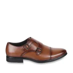 Mochi Men's Tan Monk Shoes-image-49