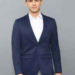 Allen Solly Navy Blue Slim Fit Blazer-image-70