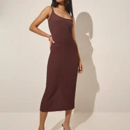 Wardrobe by Westside Brown Crinkle-Textured Bodycon Dress-image-47