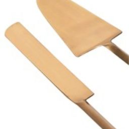 Nestroots Cake Cutting Knife Spatula Server Set of 2 Serve Serving Set Pizza Slicer Dessert Pie Gold image 5