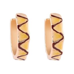 Zaveri Pearls Yellow Enamelling Contemporary Semi Hoop Earring-ZPFK14467 image 5