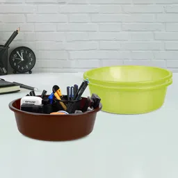 Kuber Industries Green 3 Pieces Multipurpose Storage Tub Organizer 6L-17