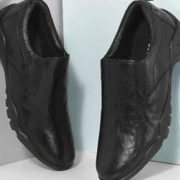 Mochi Men's Black Slip-On Shoes-image-34
