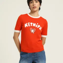 Only Red Graphic Print T-Shirt image 2