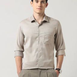 Arrow Autopress Brown Cotton Slim Fit Checks Shirt-image-62