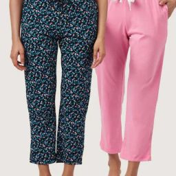 Dreamz by Pantaloons Pink Black Cotton Printed Pyjamas-image-59