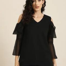 Qurvii Black Regular fit Top-picture-15