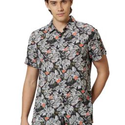 Being Human Multicolored Slim Fit Printed Shirt-image-1