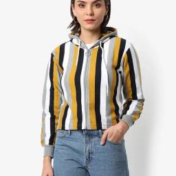 Campus Sutra Multicolor Cotton Striped Hoodie-picture-35