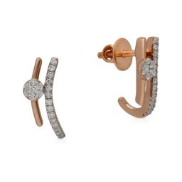 Malabar Gold and Diamonds BIS Hallmark 18k Rose Gold Diamond Hoop Earrings-image-66