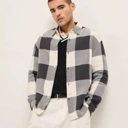 The Bear House Men's Black Relaxed Fit Checked Casual Shirt-picture-32