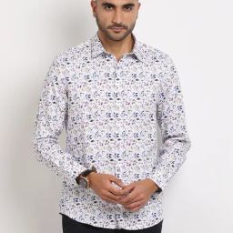 Turtle Multi-Color Cotton Tencel Slim Fit Printed Formal Shirt-picture-40