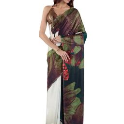 Navyasa By Liva Green Satin Floral Saree-picture-33
