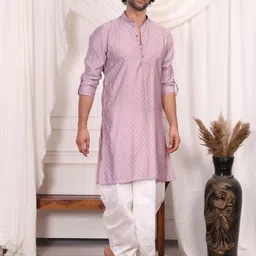 MIDAV Men Floral Printed Block Print Kurta image 2