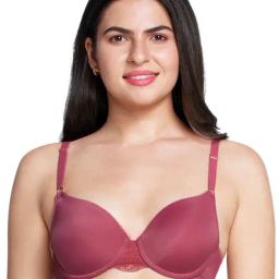Amante Maroon Padded Full Coverage Bra-picture-4