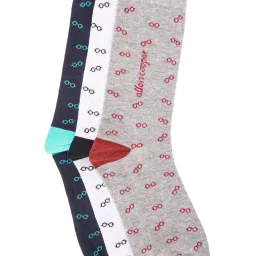 Allen Cooper Multicolor Printed Socks - Pack of 3 image 2