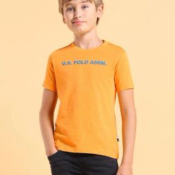 U.S. Polo Assn. Boys Orange Half Sleeves T-Shirt-image-95