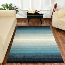 Presto Blue Wool Abstract Hand Tufted Carpet-30