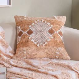 Maspar Triangle Rust Cotton Geometric Cushion Cover-5