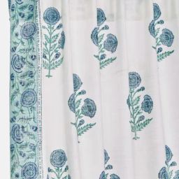 Fabindia Advait Blue Cotton Printed Curtain (7 ft)-16