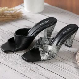 Metro Women Black Slides-picture-6