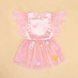 Pantaloons Junior Peach Embellished Frock-image-55