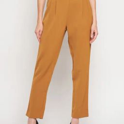 MADAME Mustard Regular Fit Mid rise Trousers-picture-10