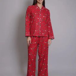 Biglilpeople Red Checks Night Suits-image-13