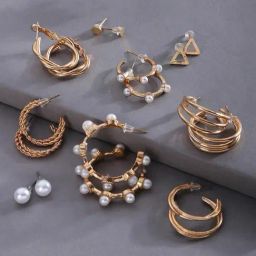 Sohi Gold Pated Stylish Earrings Pack of 3-29