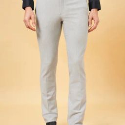 Peregrine by Pantaloons Charcoal Grey Slim Fit Texture Trousers-image-57