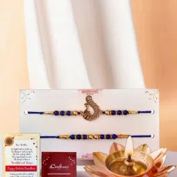 eCraftIndia Assorted Multicolor Rakhi with Diya-image-78