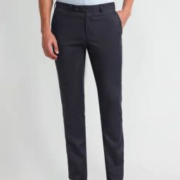 Arrow Blue Slim Fit Trousers-image-96
