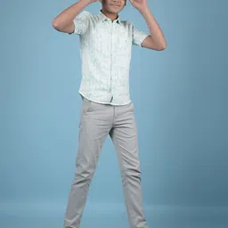 Crimsoune Club Boys Classic Slim Fit Printed Button-Down Collar Pure Cotton Casual Shirt-image-21
