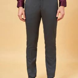 Peregrine by Pantaloons Dark Grey Slim Fit Trousers-image-66