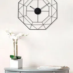 CHRONIKLE Octagon Black Iron Wall Clock-28