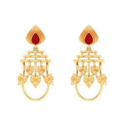 P.C. Chandra Jewellers 22k Gold Ear Top Leafy Design Dangler Earrings-image-62