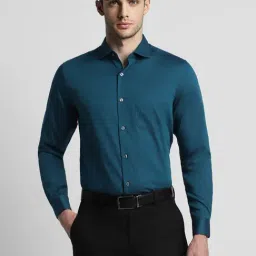 Peter England Elite Blue Cotton Slim Fit Shirt-picture-40