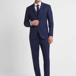 Allen Solly Navy Slim Fit Texture Three Piece Suit-image-14