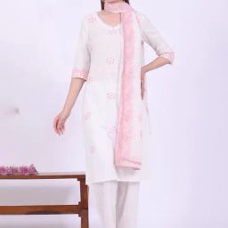 Aurelia White Pure Cotton Embroidered Kurta-image-33