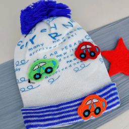 Baby Moo Kids Blue & White Printed Cap-picture-31