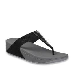 Metro Women's Black Thong Wedges-picture-8