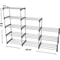 Decent Hut Brown 12 Tier Stainless Steel Shoe Rack image 4