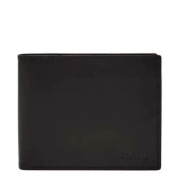 Fossil Derrick Black Leather Bi-Fold Wallet for Men-1