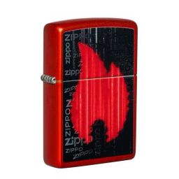 Zippo Red Eternal Flame Design Brass Pocket Lighter-image-24
