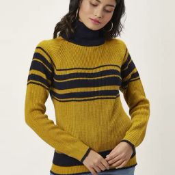 Honey by Pantaloons Mustard Striped Sweater-image-22