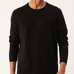 Macy's Alfani Men Black Solid Pullover-image-63