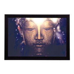 eCraftIndia Brownn and Black Peaceful Lord Buddha UV Wall Art-image-18