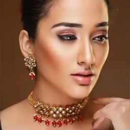 Priyaasi Geometric Kundan Gold Necklace & Earring Set-image-14