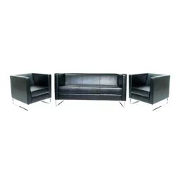 Modern India Seating MISSF8 ,5 Seater Leatherette Upholstery,Stainless Steel Legs Office Sofa, Black-37