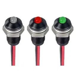 RS PRO Green, Red Panel Mount Indicator 21.6-26.4V DC, Mounting Hole Size 6 mm, Termination Type Lead Wires, IP Rating IP67, Model No 1713814-19